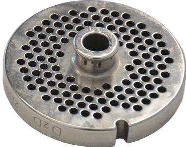 Omcan - #56 (12.8 mm) Stainless Steel Meat Grinder Plate with Hub - 11188