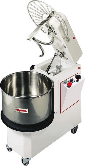 Omcan - 56 QT Heavy-Duty Commercial Spiral Dough Mixer with Raising Head & Removable Bowl - SM-IT-0053-R
