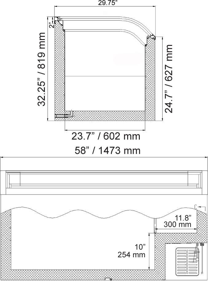 Omcan - 58" Ice Cream Display Freezer - FR-CN-1473