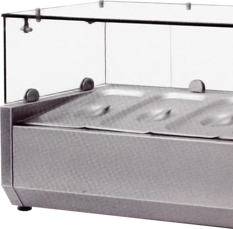 Omcan - 59" Refrigerated Topping Rail with Glass Sneeze Guard - RS-CN-0006-P