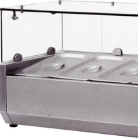 Omcan - 59" Refrigerated Topping Rail with Glass Sneeze Guard - RS-CN-0006-P