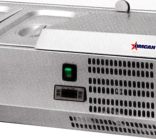 Omcan - 59" Refrigerated Topping Rail with Glass Sneeze Guard - RS-CN-0006-P