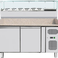 Omcan - 59" Refrigerated Topping Rail with Glass Sneeze Guard - RS-CN-0006-P