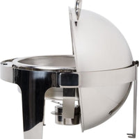 Omcan - 6 QT Round Stainless Steel Roll Top Chafer (5.6 L) - 80527