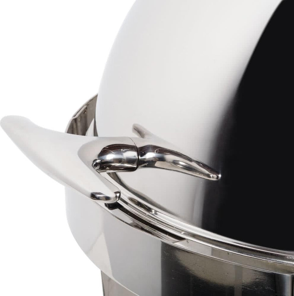 Omcan - 6 QT Round Stainless Steel Roll Top Chafer (5.6 L) - 80527