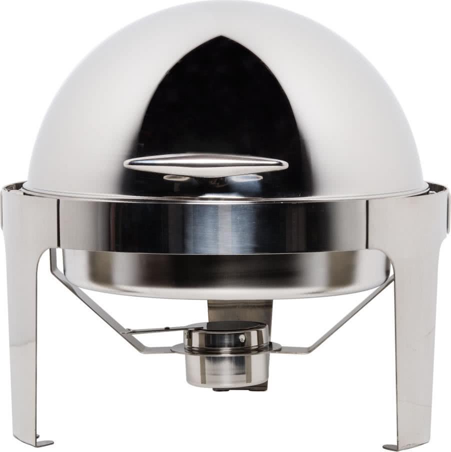 Omcan - 6 QT Round Stainless Steel Roll Top Chafer (5.6 L) - 80527
