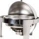 Omcan - 6 QT Round Stainless Steel Roll Top Chafer (5.6 L) - 80527