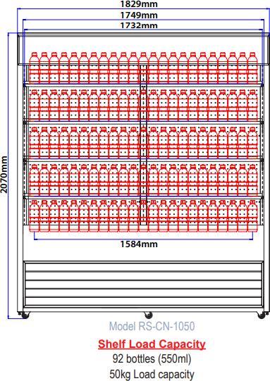 Omcan - 72" Open Refrigerated Floor Display Case - RS-CN-1050