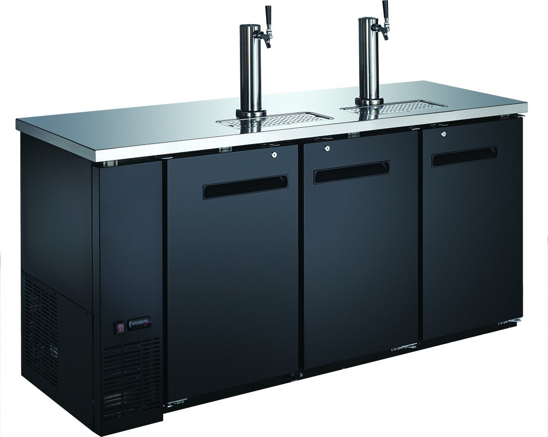 Omcan - 73" Solid Door Bottle Keg Cooler with Beer Dispensers (19.6 cu. ft.) - BB-CN-0020-DH