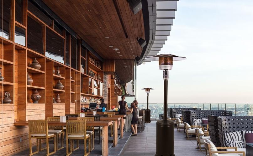 Omcan - 87" Brown Powder-Coated Patio Heater with 45000 BTU Propane - PH-CN-0045