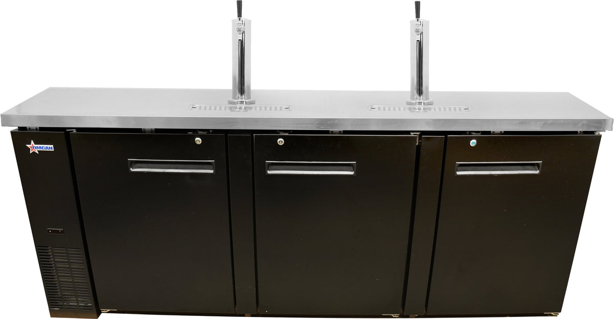 Omcan - 90" Solid Door Bottle Keg Cooler with Beer Dispensers (32 cu. ft.) - BD-CN-0032-HC