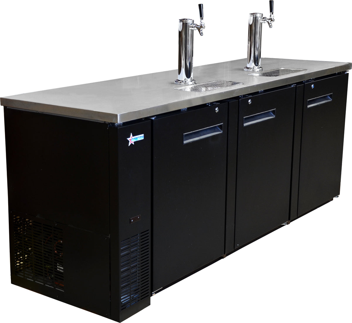 Omcan - 90" Solid Door Bottle Keg Cooler with Beer Dispensers (32 cu. ft.) - BD-CN-0032-HC