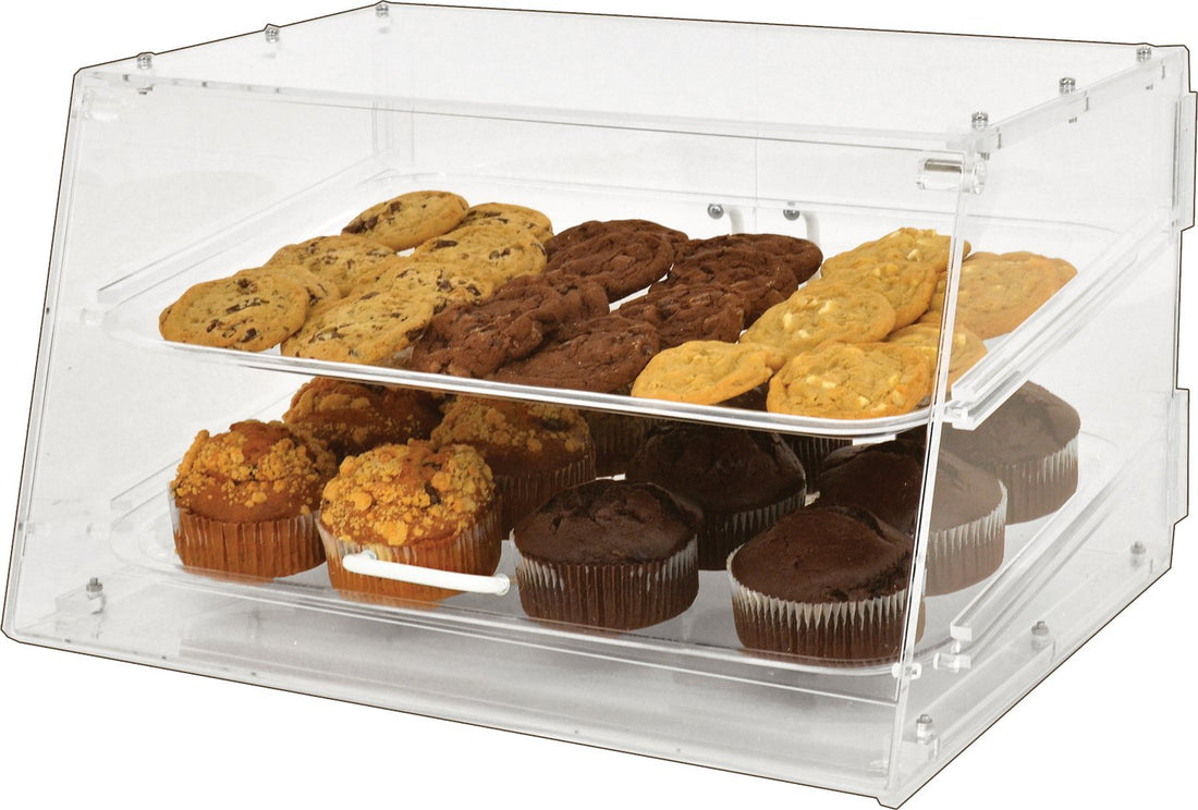 Omcan - Acrylic Display with 2 Trays - Front & Rear Doors - 80567
