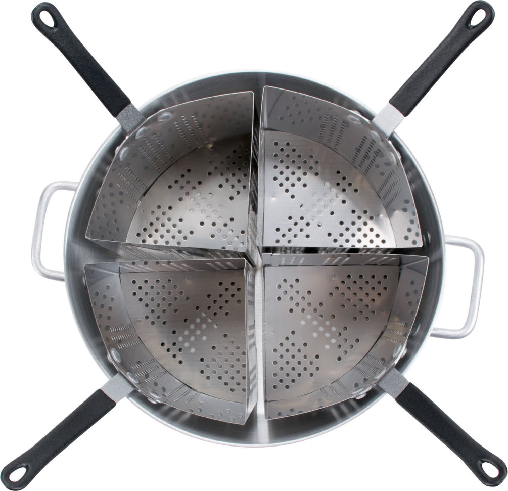 Omcan - Aluminum Pasta Cooker Pack with 4 Stainless Steel Inserts - 40515