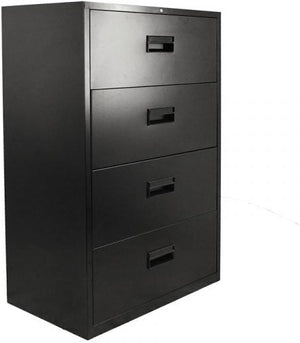 Omcan - Black Lateral Legal File Cabinet with Four Drawers - 21653