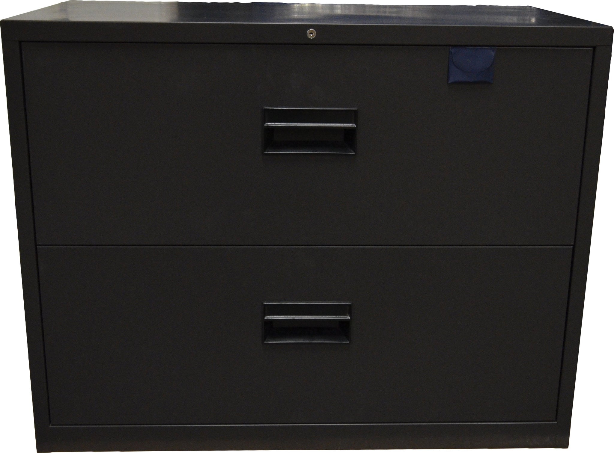 Omcan - Black Lateral Legal File Cabinet with Two Drawers - 13075