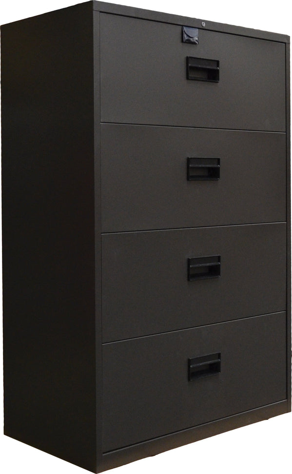Omcan - Black Lateral Letter File Cabinet with Four Drawers - 21654