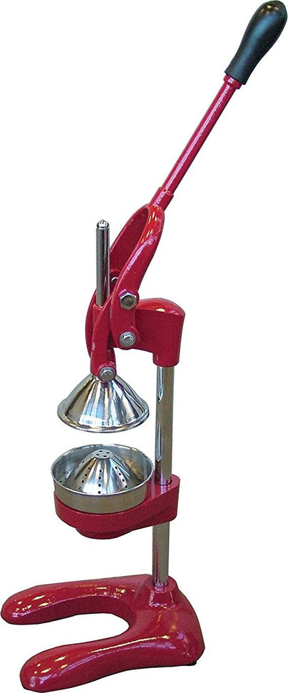 Omcan - Cast Iron Red Manual Juice Extractor with 5” Diameter Cutter Plate - 23576
