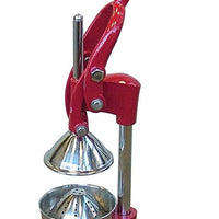 Omcan - Cast Iron Red Manual Juice Extractor with 5” Diameter Cutter Plate - 23576