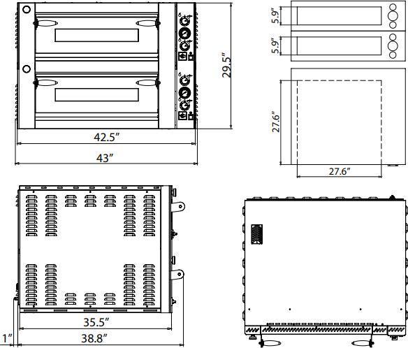 Omcan - Countertop Double Quartz Fuoco Series Pizza Oven - PE-IT-0048-D