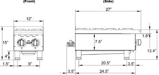 Omcan - Countertop Hot Plate with 2 Burners - CE-CN-HP212M