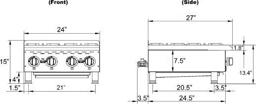 Omcan - Countertop Hot Plate with 4 Burners - CE-CN-HP424M