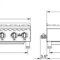 Omcan - Countertop Hot Plate with 6 Burners - CE-CN-HP636M