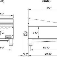 Omcan - Countertop Stainless Steel Gas Char-Broiler with 1 Burner - CE-CN-CBR15
