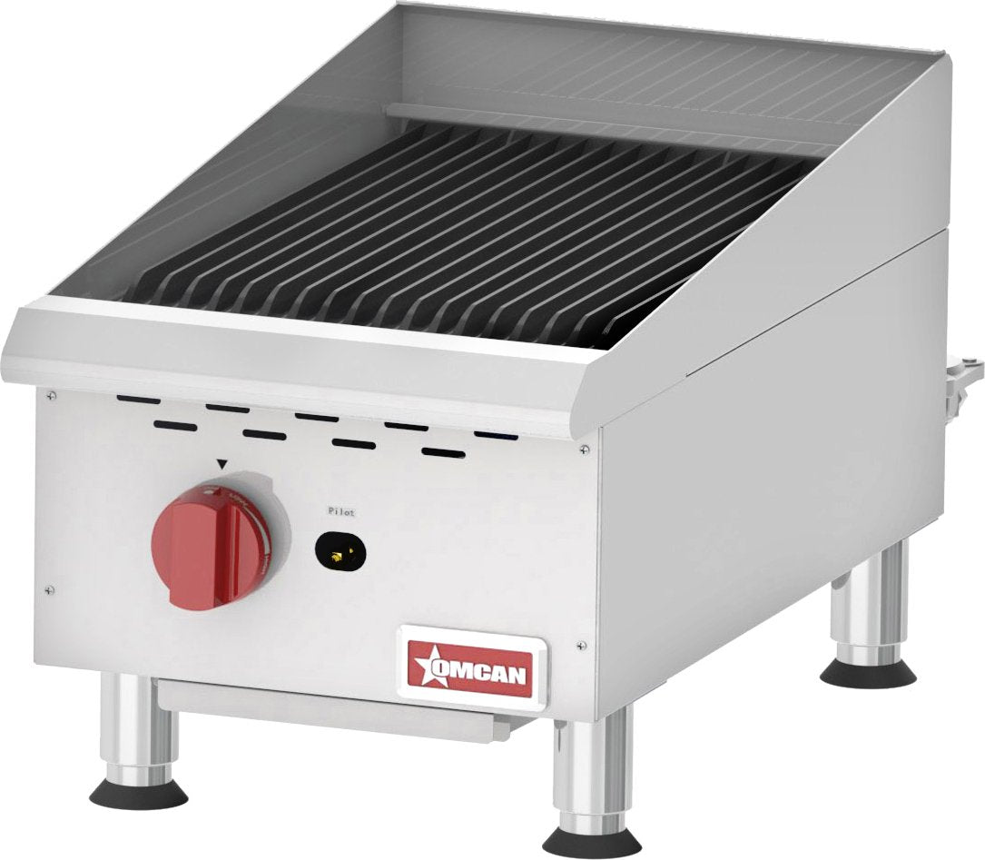 Omcan - Countertop Stainless Steel Gas Char-Broiler with 1 Burner - CE-CN-CBR15