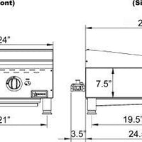 Omcan - Countertop Stainless Steel Gas Char-Broiler with 2 Burners - CE-CN-CBR24