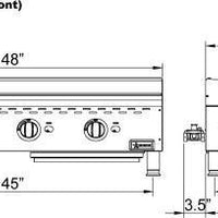 Omcan - Countertop Stainless Steel Gas Char-Broiler with 4 Burners - CE-CN-CBR48