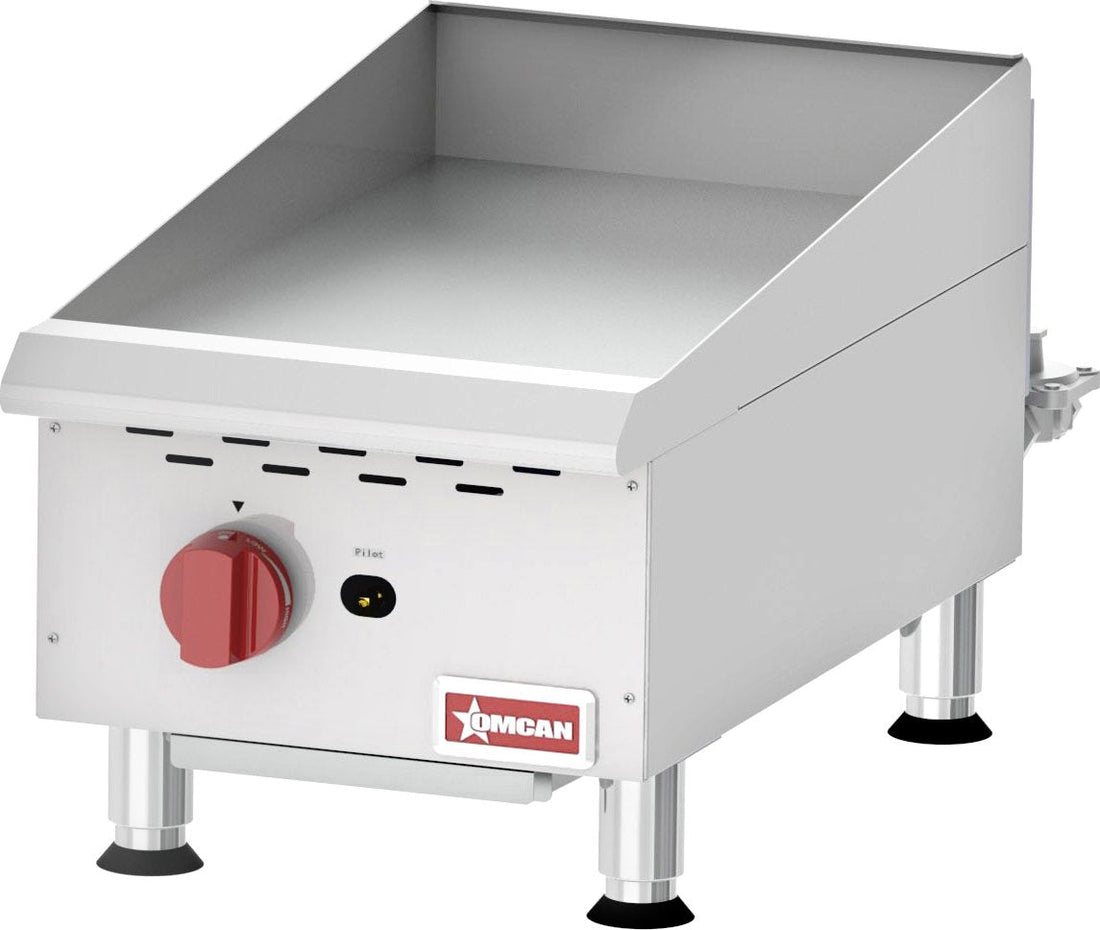 Omcan - Countertop Stainless Steel Manual Gas Griddle with 1 Burner - CE-CN-G15M