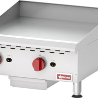 Omcan - Countertop Stainless Steel Manual Gas Griddle with 2 Burners - CE-CN-G24M