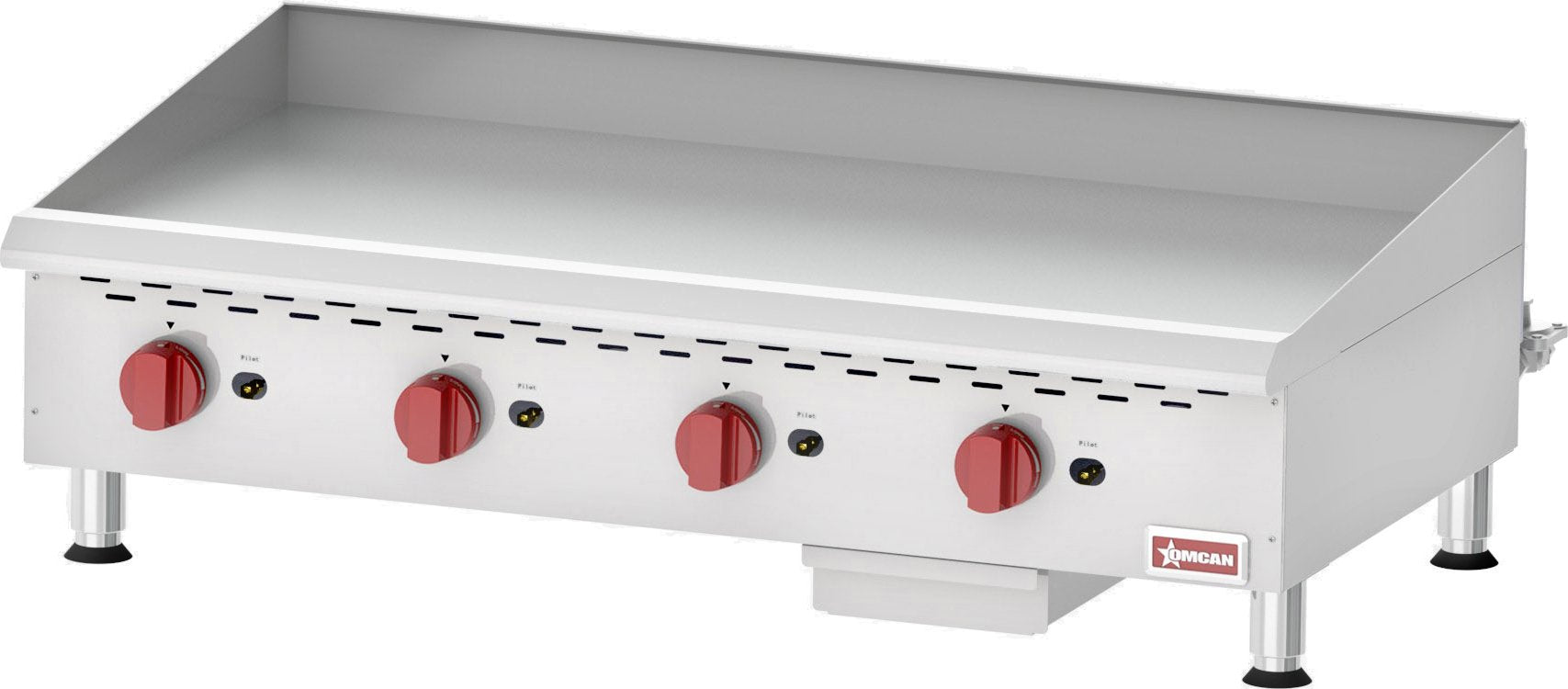 Omcan - Countertop Stainless Steel Manual Gas Griddle with 4 Burners - CE-CN-G48M