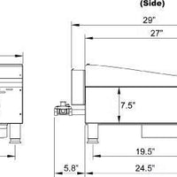 Omcan - Countertop Stainless Steel Thermostatic Control Gas Griddle with 1 Burner - CE-CN-G15TPF