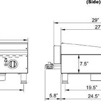 Omcan - Countertop Stainless Steel Thermostatic Control Gas Griddle with 2 Burners - CE-CN-G24TPF