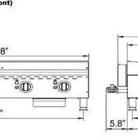 Omcan - Countertop Stainless Steel Thermostatic Control Gas Griddle with 4 Burners - CE-CN-G48TPF
