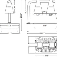 Omcan - Double Bulb Heat Lamp with Tray & 275-Watt Infrared Bulbs - FW-CN-0936