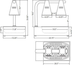 Omcan - Double Bulb Heat Lamp with Tray & 275-Watt Infrared Bulbs - FW- CN-0936