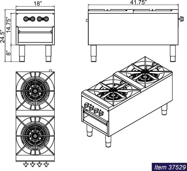 Omcan - Double Gas Stock Pot Range - CE-CN-1060-S