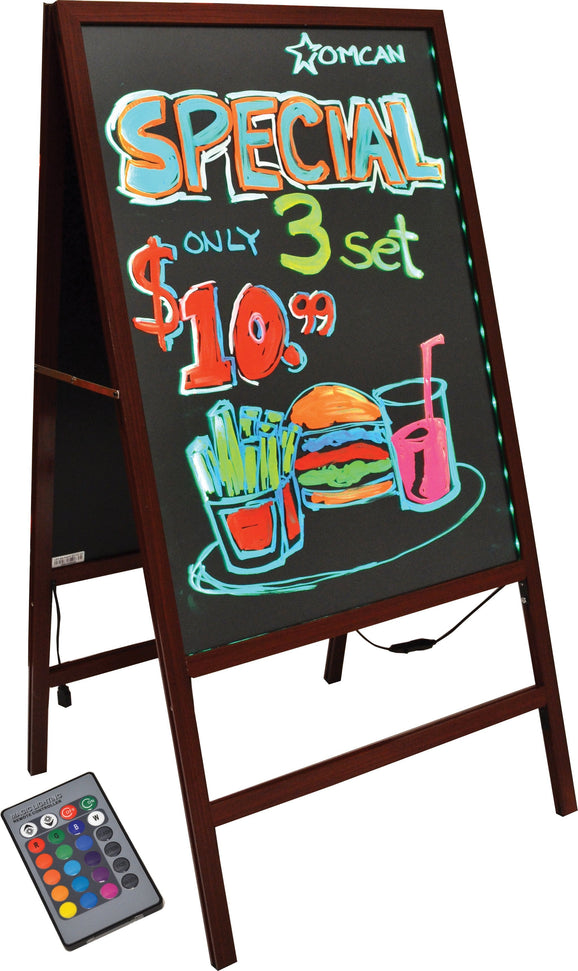 Omcan - Double-Sided Tempered Glass LED Illuminated Flash Board - 39860