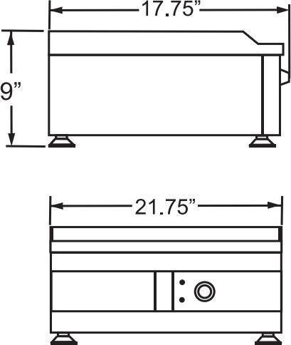 Omcan - Electric Stainless Steel Griddle with 22" Smooth Surface - CE-CN-3000