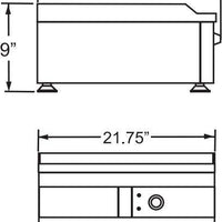 Omcan - Electric Stainless Steel Griddle with 22" Smooth Surface - CE-CN-3000