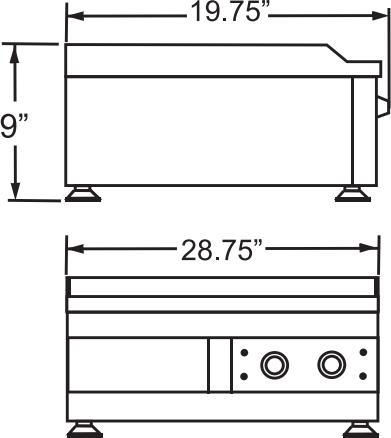 Omcan - Electric Stainless Steel Griddle with 29" Smooth Surface - CE-CN-4400