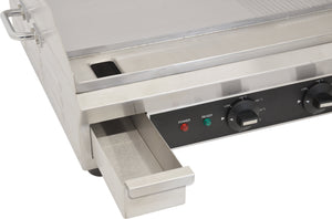 Omcan - Electric Stainless Steel Griddle with Half Smooth Half Ribbed Surface - CE-CN-0610-FR