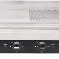 Omcan - Electric Stainless Steel Griddle with Half Smooth Half Ribbed Surface - CE-CN-0610-FR