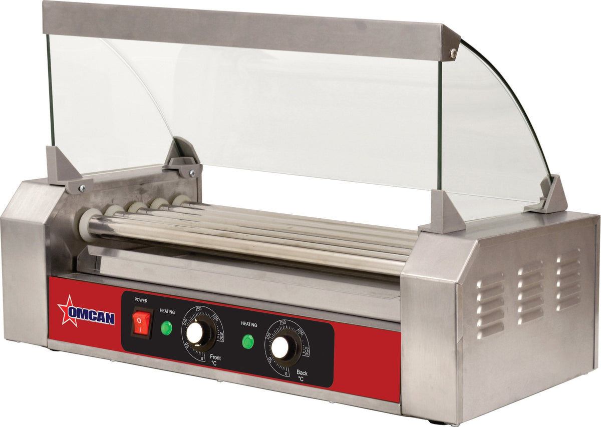 Omcan - Grill Sneeze Guard For Hotdog Warmer with 9 Rollers - 44154