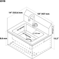 Omcan - Hand Sink with Knee Valve & Faucet - 46319