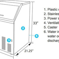 Omcan - Ice Maker with 15.98-kg (35.25 lbs.) Capacity - IC-CN-0016