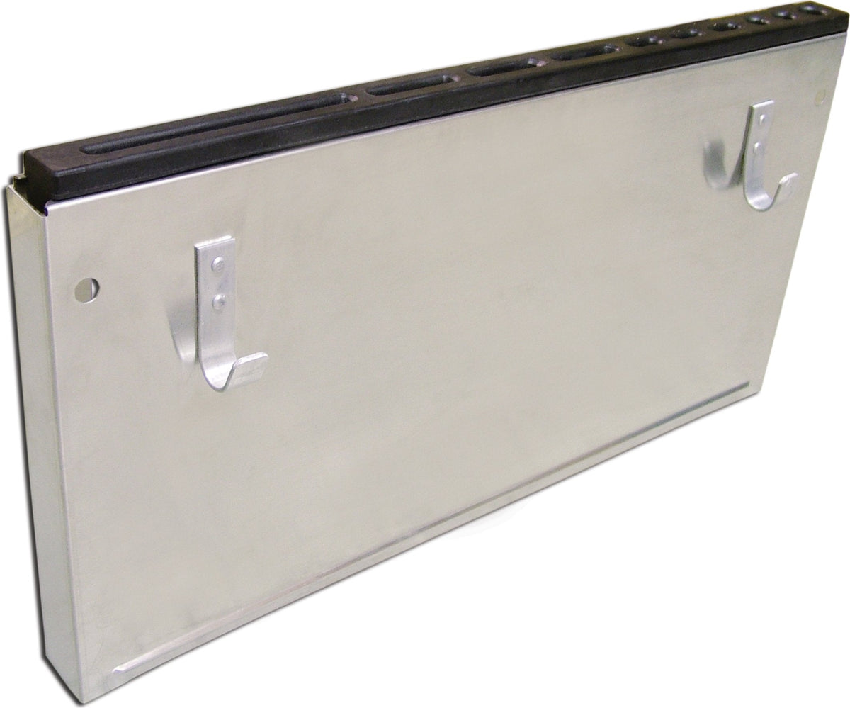 Omcan - Large Stainless Steel Knife Rack with Open Back & Black Insert - 12905